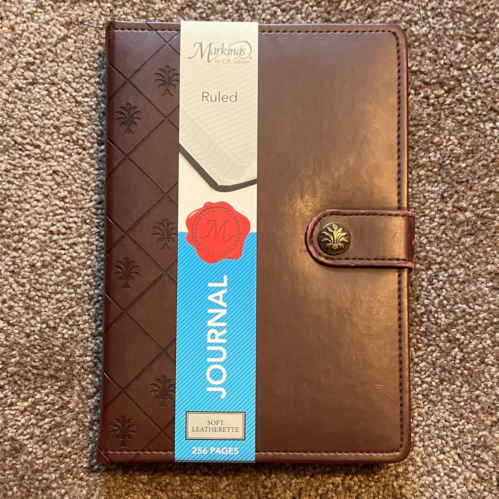 Markings Brown Leather Ruled Journal C. R. Gibson Diary